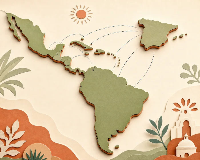 Mapa de países de habla hispana